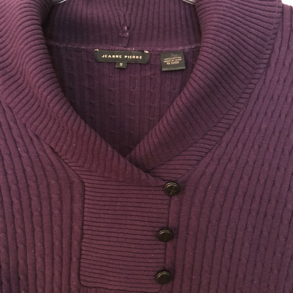 Purple Ribbed Sweater with Buttons - Picture 2 of 3